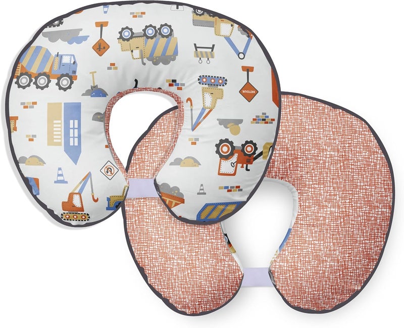 Bacati Construction Multicolor Boys Cotton Nursing Pillow Cover - Image 1