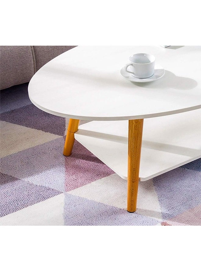 Multipurpose White 2-Tier Coffee Table for Bedroom - Modern and Functional Design - 100 x 42 x 55 CM