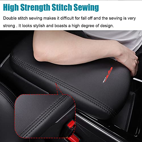 LEXLEY Armrest Box Cover Center Console Pad Waterproof Anti-Scratch Leather Protector Covers For KIA K5 2021 2022 2023 2024 2025-Black Stitches - Image 5