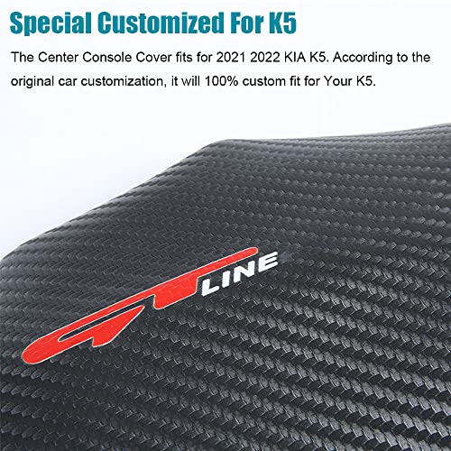 LEXLEY Armrest Box Cover Center Console Pad Waterproof Anti-Scratch Leather Protector Covers For KIA K5 2021 2022 2023 2024 2025-Black Stitches - Image 3