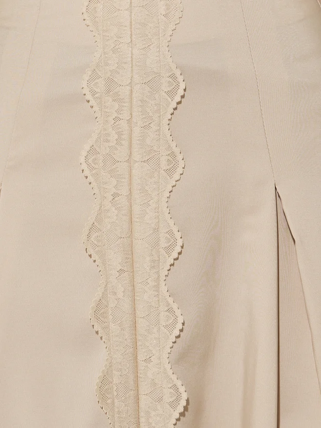 Take Two Take Two Lace Detail Pleated A-Line Maxi Skirt