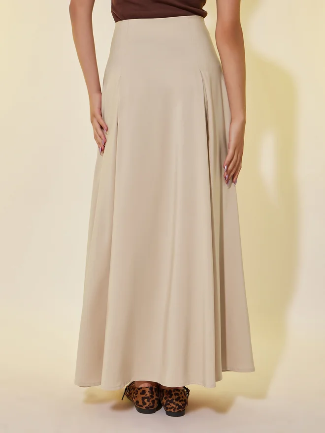 Take Two Take Two Lace Detail Pleated A-Line Maxi Skirt