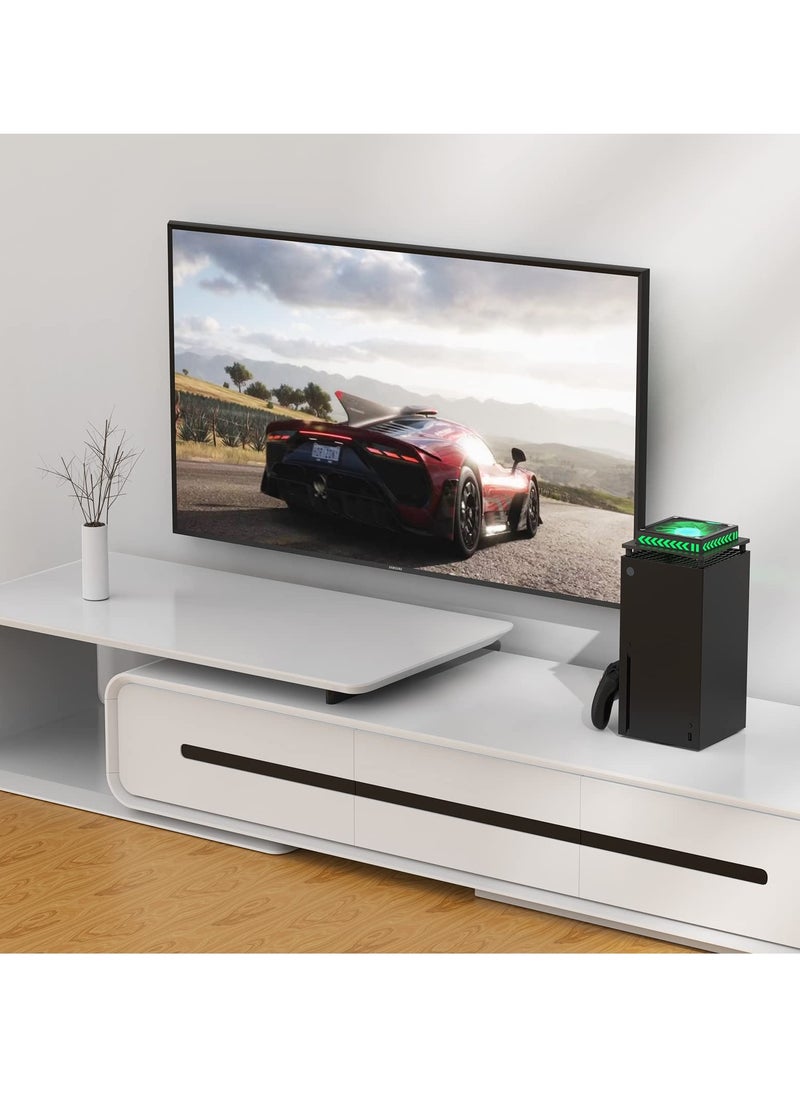SYOSI - RGB Cooling Fan for Xbox Series X, Led Light Strip, Dust Cover Filter, Rubber Dust Plugs, Low Noise Top Fan, Independent Touch Switch, Enhance Your Gaming Experience - Image 1