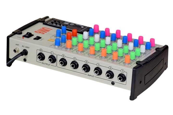 kh 6 Channel Live Sound Mixer with USB & Bluetooth Stereo Digital Echo Mixer Console with MIC Inputs, EQ, PAN, Fader, Gain Control Audio Mixing Console for Studio & Live, Silver - Image 3