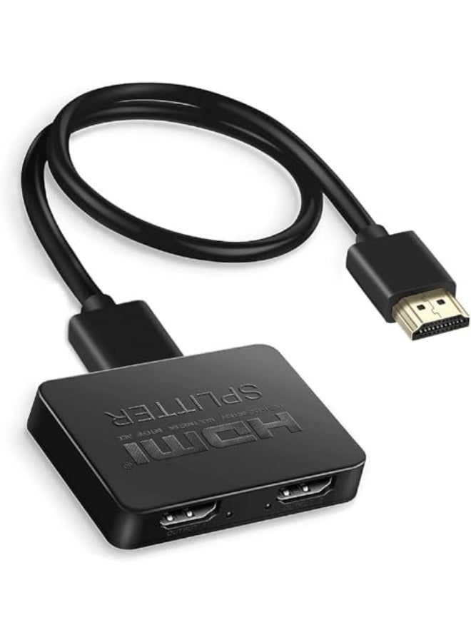 HDMI Splitter 1 in 2 Out With 4ft Cable - 4K Dual Monitor Duplicate/Mirror, 1x2 Amplifier for Full HD 1080P 3D, 1 Source to 2 Displays - Image 1