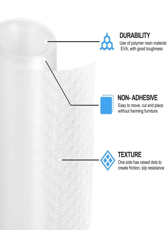 Bloss Shelf Liners, Non Adhesive EVA Drawer Mat Liners Roll for Bathroom, Kitchen, Desks, Deco Shelves 12×59 inch-Clear - Image 2