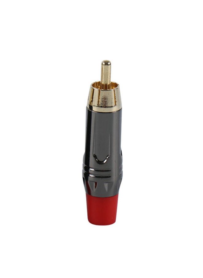 BURAQ Pure Copper Soldered RCA Male Audio/Video Plug Assembled With AV Lotus Connector(Red)  - Image 1