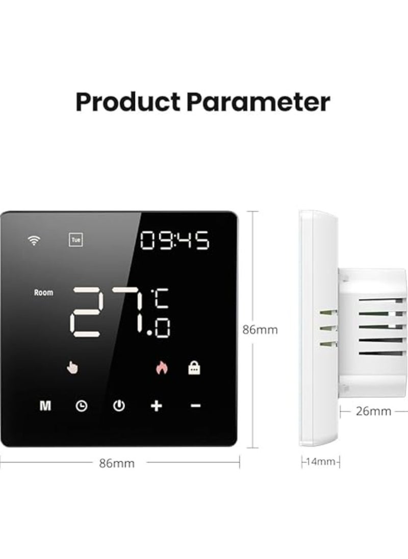 AROAQ - Tuya Wifi LCD Display Intelligent Temperature Controller Electric Water Heating Device Thermostat Weekly Programmable Cellphone APP Remotely Control - Image 1