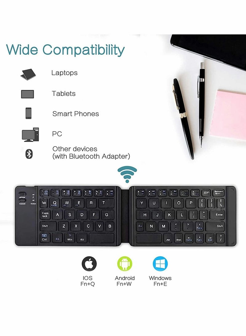 Excefore Mini Bluetooth Keyboard, Wireless Foldable Keyboard - Image 2
