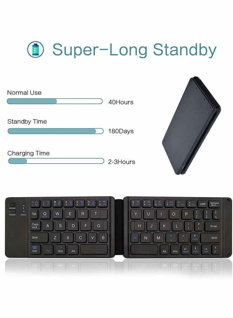 Excefore Mini Bluetooth Keyboard, Wireless Foldable Keyboard - Image 3