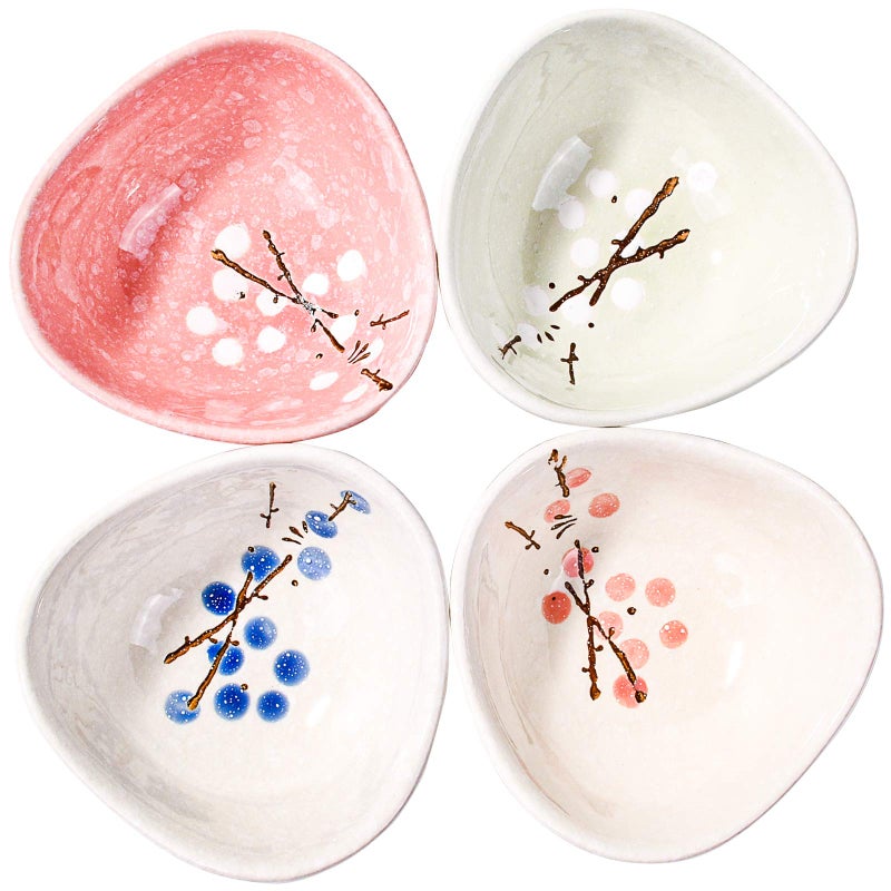 Whitenesser Whitenesser Japanese Dipping Sauce Bowls of 4 Porcelain Sauce Dishes Sauce Dish for Seasoning Sushi 