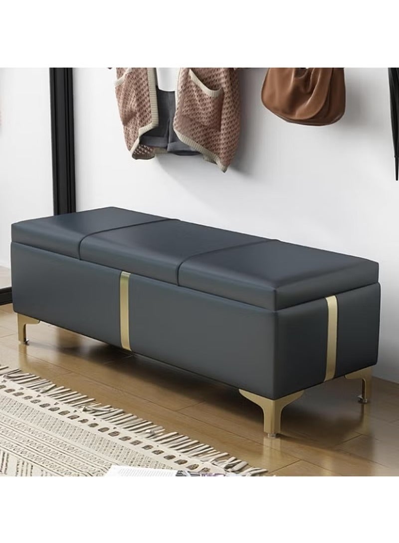 Generic Storage Ottoman Bench Upholstered Ottoman with Storage Rectangular Bedroom Bench for Living Room Bedroom Entryway  - Image 1