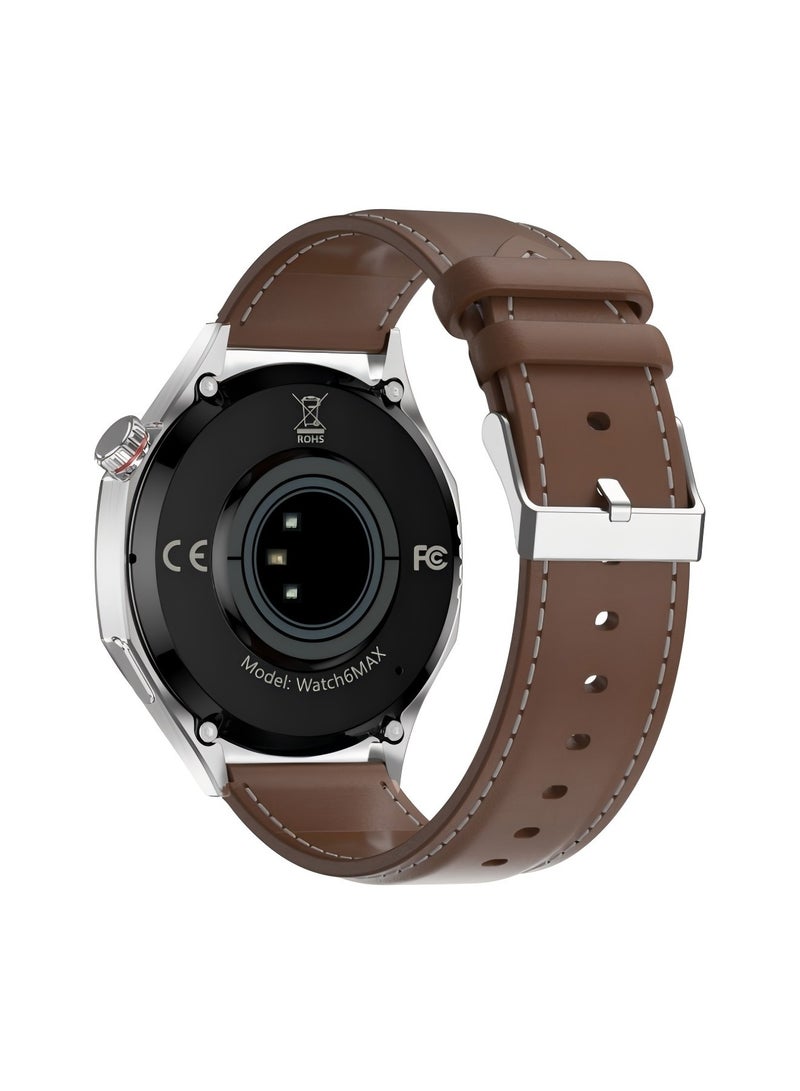 PRO Smart Watch GT6 PRO with Bluetooth Call Function (Answer/Make Calls), Fitness Tracking Watch with Sleep Monitoring Function, for iPhone/Android, IP68 Waterproof (Leather Brown) - Image 4