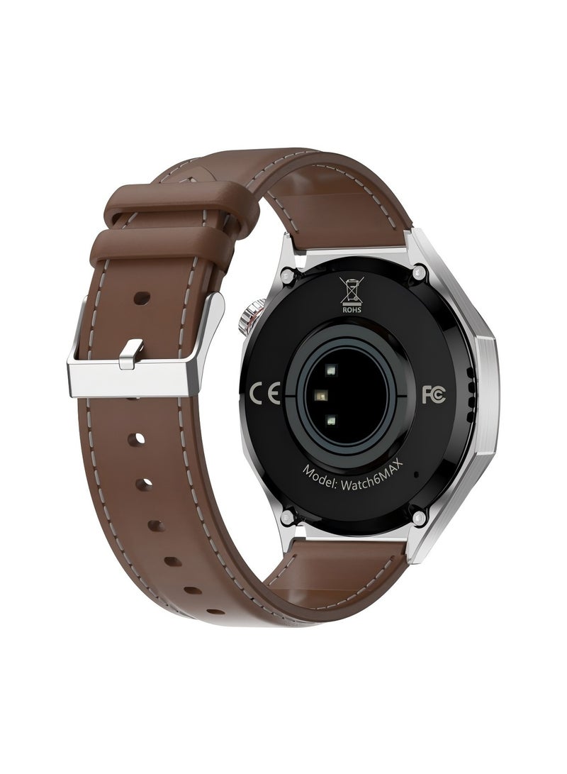 PRO Smart Watch GT6 PRO with Bluetooth Call Function (Answer/Make Calls), Fitness Tracking Watch with Sleep Monitoring Function, for iPhone/Android, IP68 Waterproof (Leather Brown) - Image 5