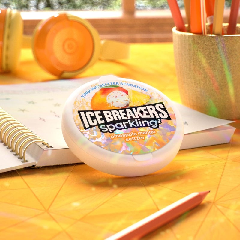 Ice breakers أيس بريكرز نعناع سيلتزر بنكهة الأناناس والمانجو الفوار خالي من السكر - 8 قطع - Image 5