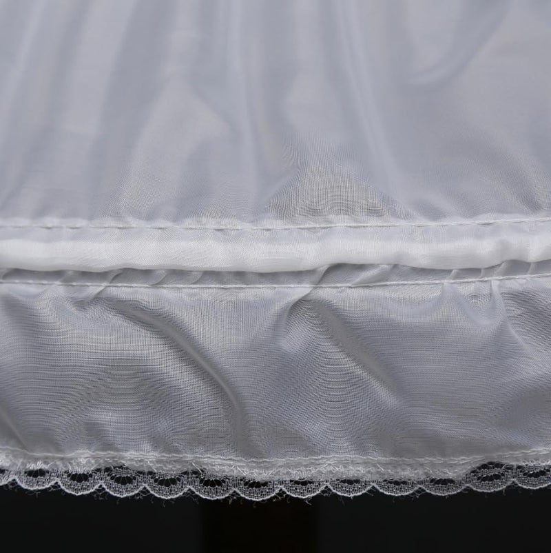 RULTA Girls' 3 Hoops Petticoat A-line Full Slip Flower Crinoline Underskirt. (US, Age, 10 Years, 11 Years, White) - Image 4