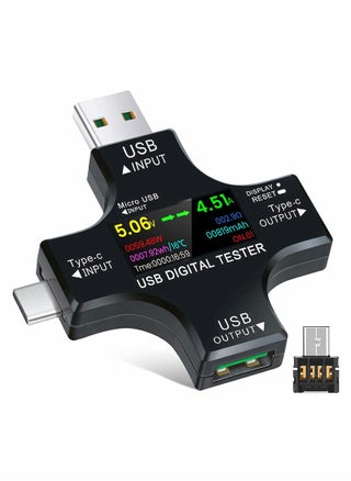 USB C Tester 2 in 1 Color Screen IPS Digital Multimeter Amperage Power Voltage Resistance Temperature Capacity Detector Charging Checker - pzsku/Z8FCDD10B88731DA47C6EZ/45/_/1710490941/9c82d289-6494-40cb-9d0d-d549d1f28c6a