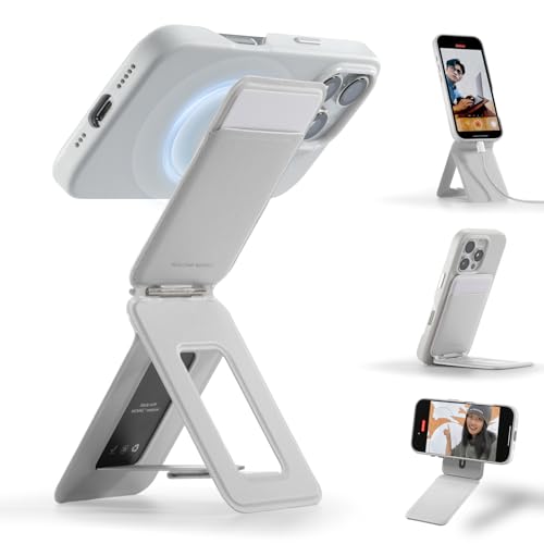 MOFT Phone Tripod Wallet for iPhone, Mulit-Angles, Lightweight & Portable Phone Stand, MOVAS Vegan Leather Magnetic Wallet, Strong Magnets, NFC Card Holder, Misty Cove (with Card Slot) - Image 1