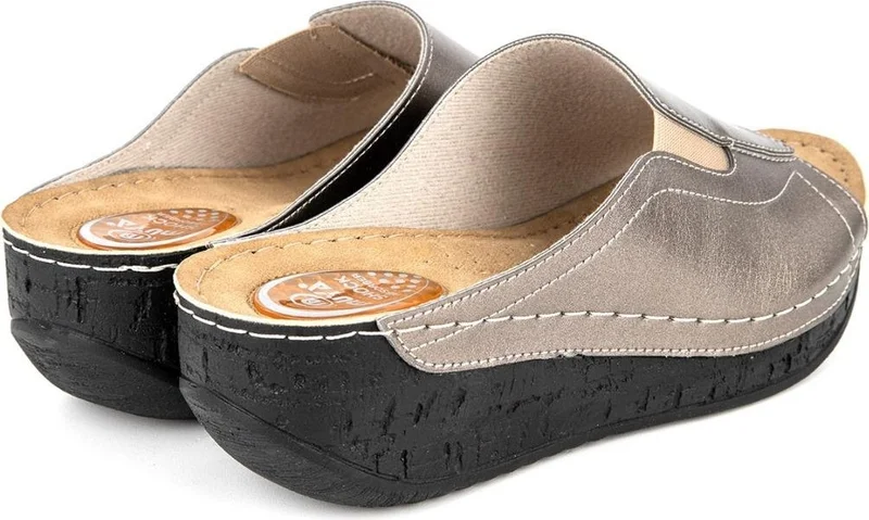 مويا Orthopedix Attica Anatomical Heel Spur Gel Supported Wedge Heel Women's Slippers 32257