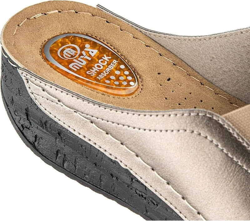 مويا Orthopedix Attica Anatomical Heel Spur Gel Supported Wedge Heel Women's Slippers 32257