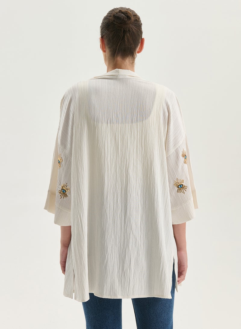 LC WAIKIKI Shawl Collar Embroidered Women's Kimono - Image 4