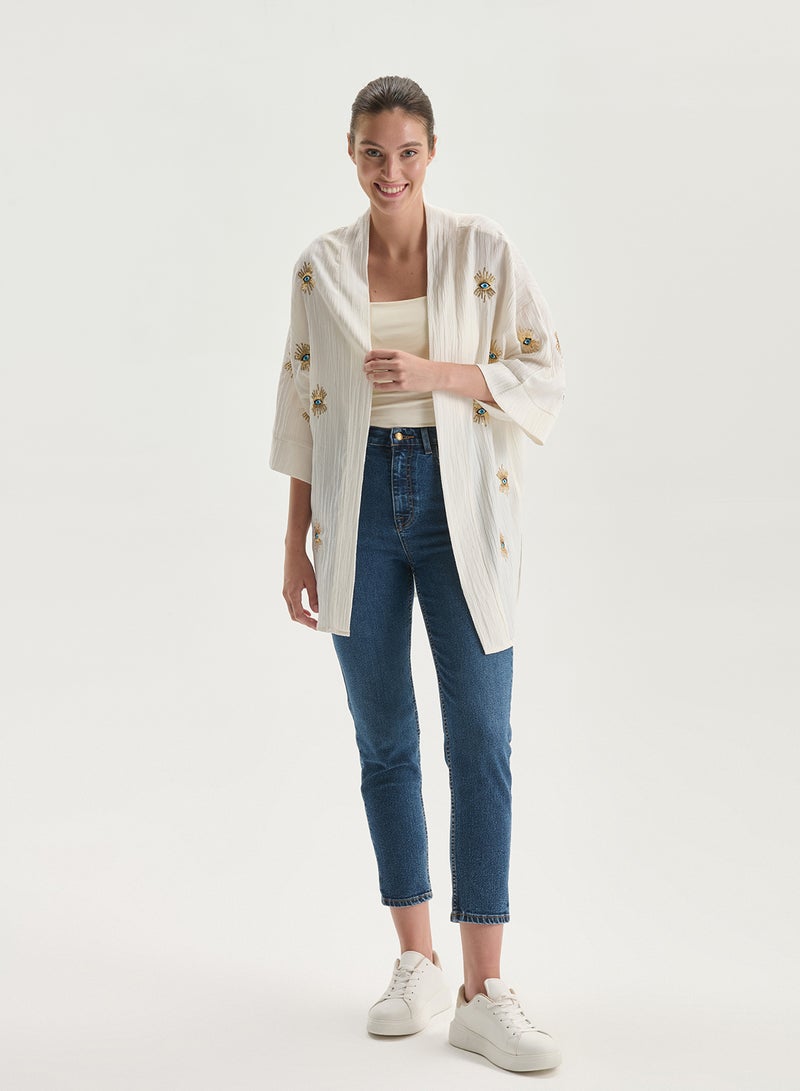 LC WAIKIKI Shawl Collar Embroidered Women's Kimono - Image 2