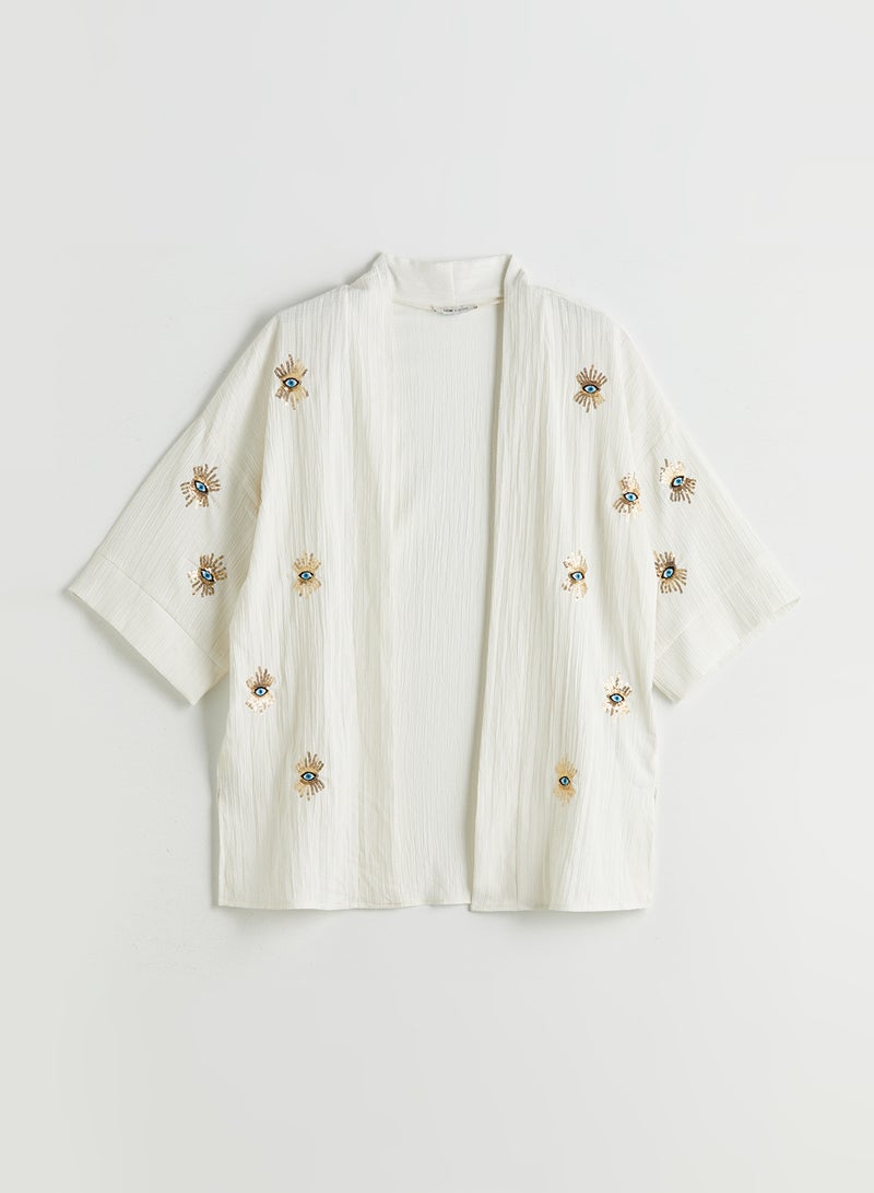 LC WAIKIKI Shawl Collar Embroidered Women's Kimono - Image 5