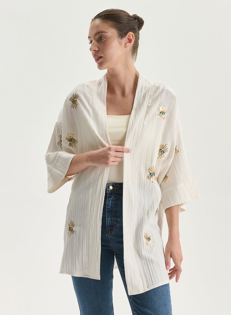 LC WAIKIKI Shawl Collar Embroidered Women's Kimono - Image 1