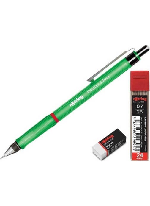 Rotring - مجموعة أقلام روترينج فيسوكليك مع طرف وممحاة كهدية - Image 1