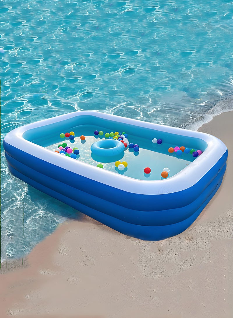150x105x50CM Inflatable Kids Swimming Pool  PVC Family Pool for Garden Outdoor Backyard Summer Water Play Baby Toddler Pool Thickened Leakproof Easy Setup - Image 1