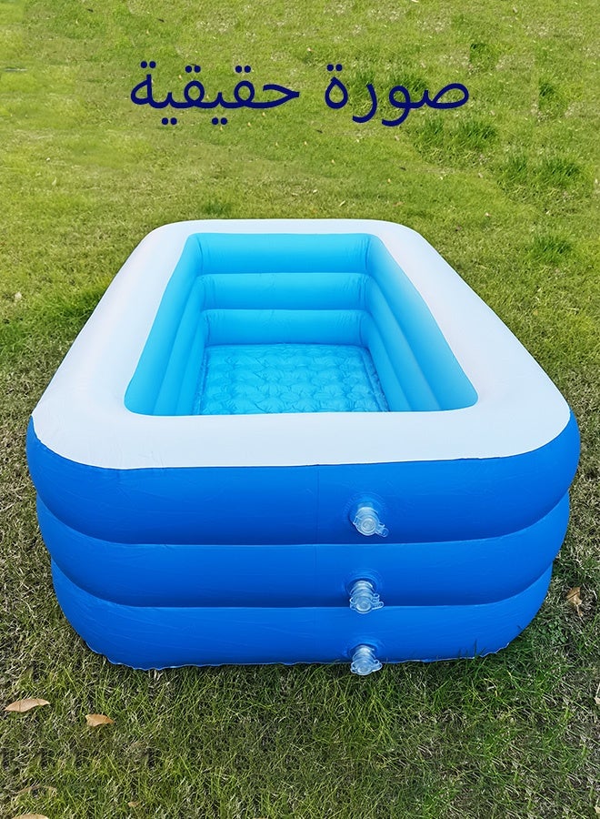150x105x50CM Inflatable Kids Swimming Pool  PVC Family Pool for Garden Outdoor Backyard Summer Water Play Baby Toddler Pool Thickened Leakproof Easy Setup - Image 4