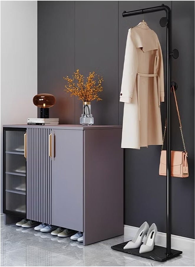 Metal Coat Racks Freestanding with Crossbar and 3 Hooks, Modern Coat Hanger with Marble Base, L Shaped Coat Stand for Entryway, Bedroom, Living Room, Office 45cmX25cmX170cm - Image 2