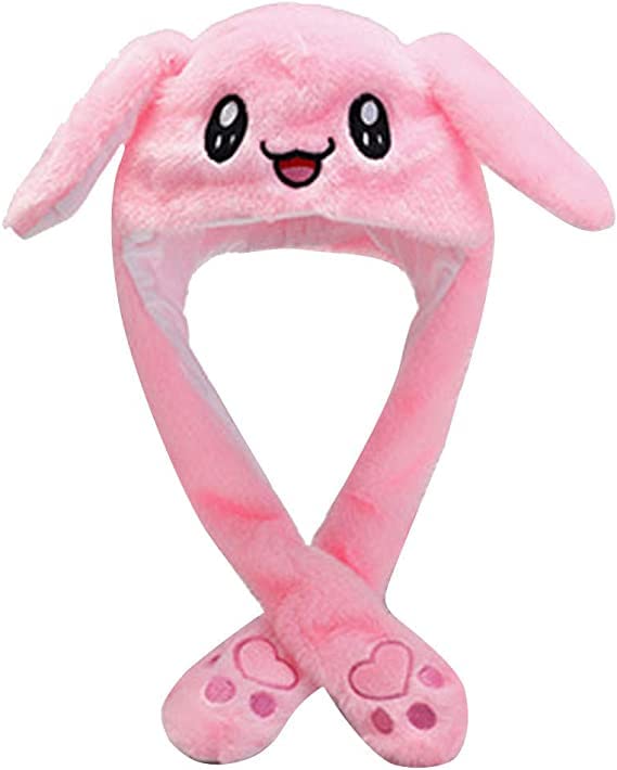 JMP Unisex Plush Animal Hats Rabbit Cap Cute Jumping Hat Rabbit Hat with Moving Ears TIK Tok Cap Gift (Pink) - Image 4
