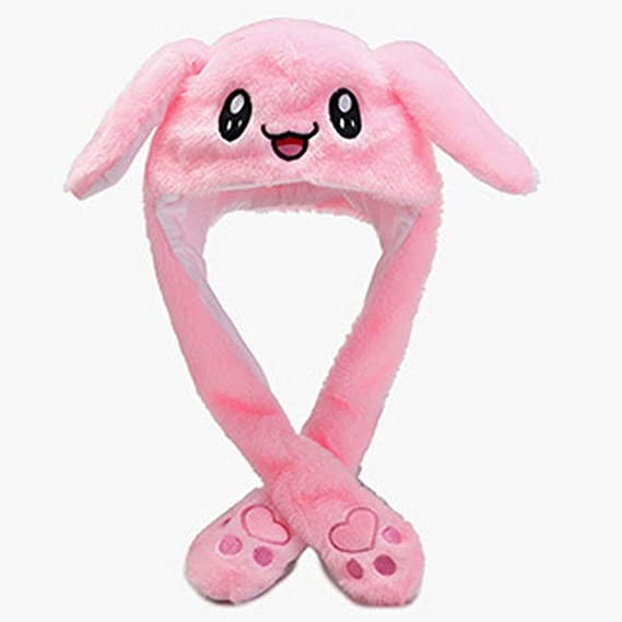 JMP Unisex Plush Animal Hats Rabbit Cap Cute Jumping Hat Rabbit Hat with Moving Ears TIK Tok Cap Gift (Pink) - Image 2
