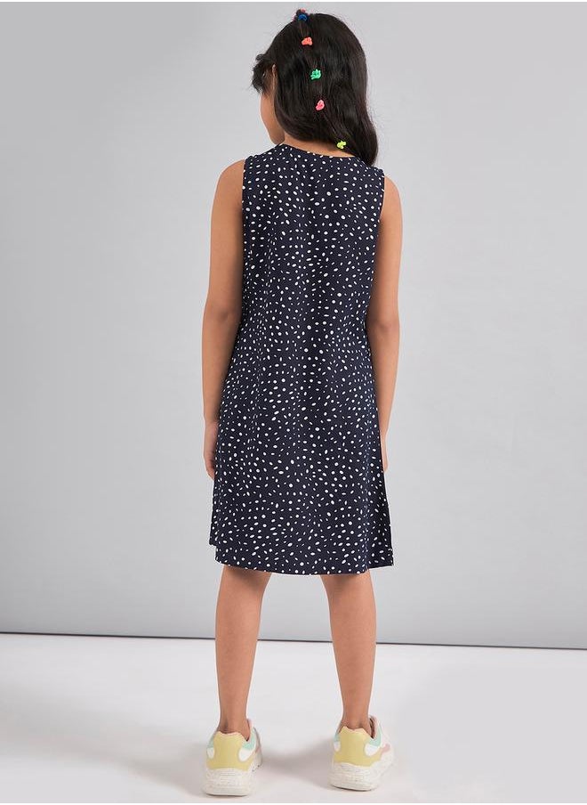 Spot Print V Neck Casual Dress - pzsku/Z8FCDF6617DAFA877F9DCZ/45/_/1720861755/dd589b64-2e13-455d-a170-94f7cd318b97