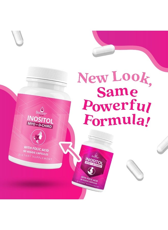 بيليف اينوزيتول MYO+D-CHIRO مع حمض الفوليك، 90 كبسولة - Image 3