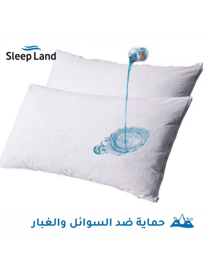 سليب لاند بكج النوم الفندقي – لباد 200×140 سم + واقي مرتبة + طقم واقي مخدة + مفرش فندقي أبيض - Image 3