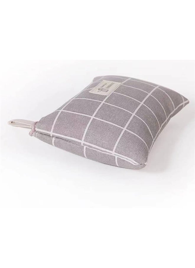 yongsheng Multifunction Travel Cosmetic Bag Grey，Portable Large Capacity Print Cosmetic Bag Travel Makeup Bag Toiletry Bags 21*12*6.5cm  - Image 2