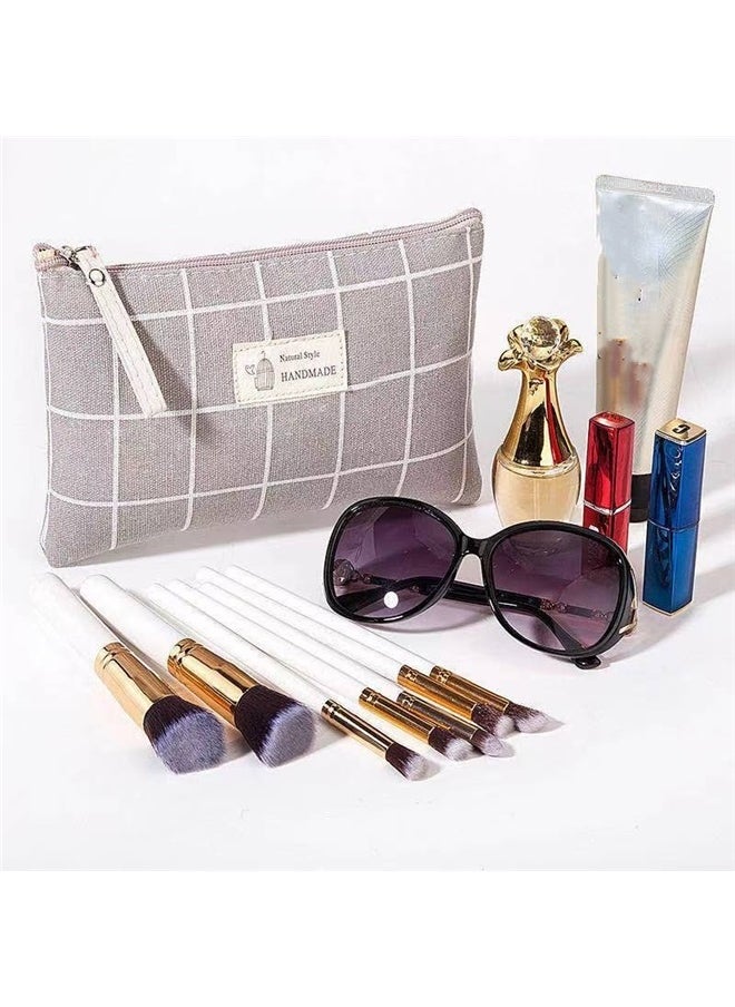 yongsheng Multifunction Travel Cosmetic Bag Grey，Portable Large Capacity Print Cosmetic Bag Travel Makeup Bag Toiletry Bags 21*12*6.5cm  - Image 4