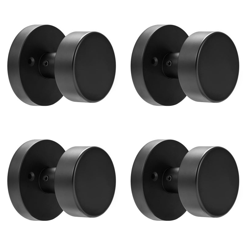 Naubea Dummy Interior Door Knob, Matte Black Door Knobs For Bifold Closet Doors, Heavy Duty Round Modern Door Handle, 4 Pack - Image 1
