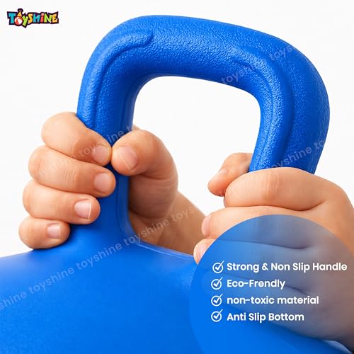 Toyshine Hopper Ball 55cm for Kids Ages: 5+ Inflatable Hopping Balls Jumping Therapy Toys Sit and Bounce Ball with Handle - Blue - Image 3