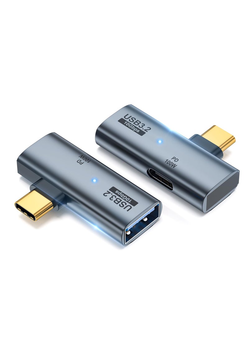 Excefore - USB C to USB 3.2 Adapter, 2 Pack 2-in-1 with 100W Type C Charging Port, OTG Converter for Meta Quest 2, Rog Ally, Steam Deck, for iPhone 15 Series, iPad, MacBook and More - Image 1