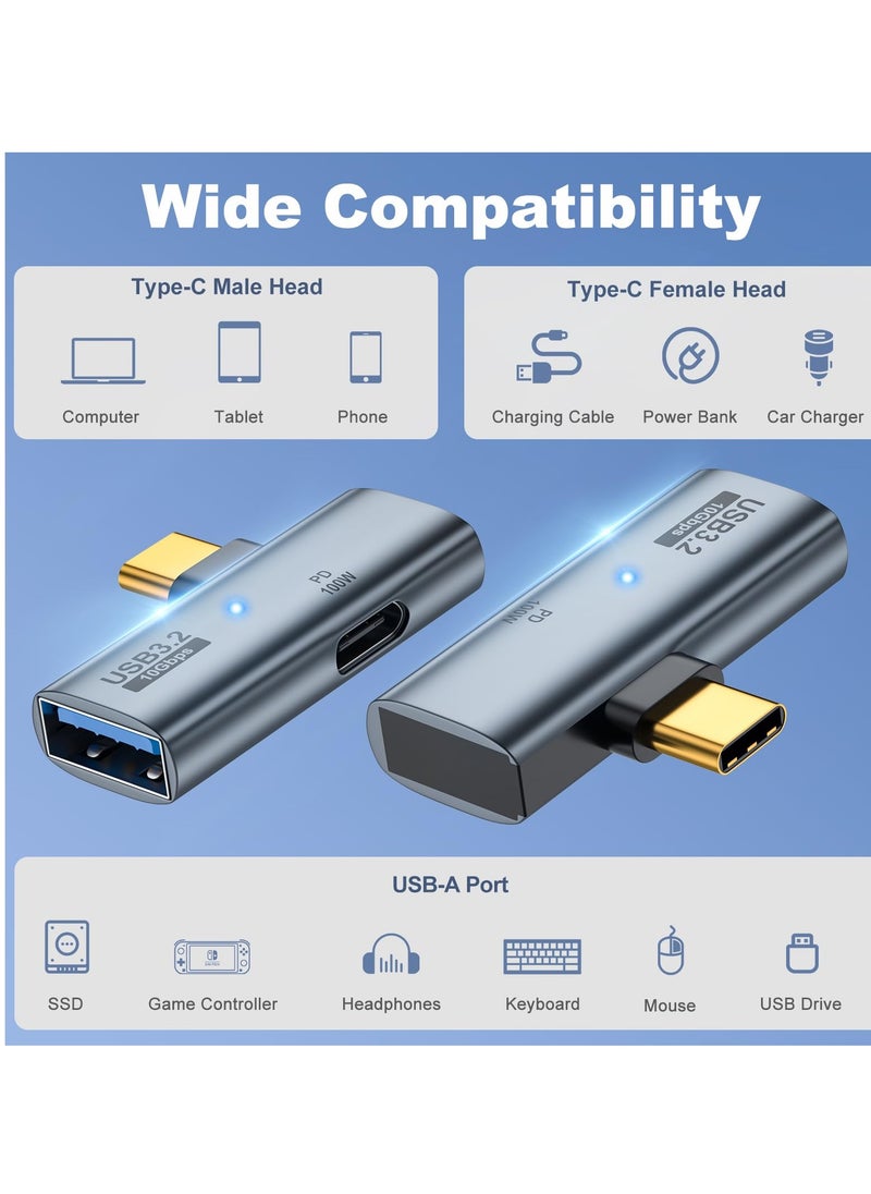 Excefore - USB C to USB 3.2 Adapter, 2 Pack 2-in-1 with 100W Type C Charging Port, OTG Converter for Meta Quest 2, Rog Ally, Steam Deck, for iPhone 15 Series, iPad, MacBook and More - Image 1