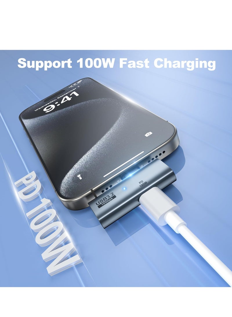 Excefore - USB C to USB 3.2 Adapter, 2 Pack 2-in-1 with 100W Type C Charging Port, OTG Converter for Meta Quest 2, Rog Ally, Steam Deck, for iPhone 15 Series, iPad, MacBook and More - Image 1