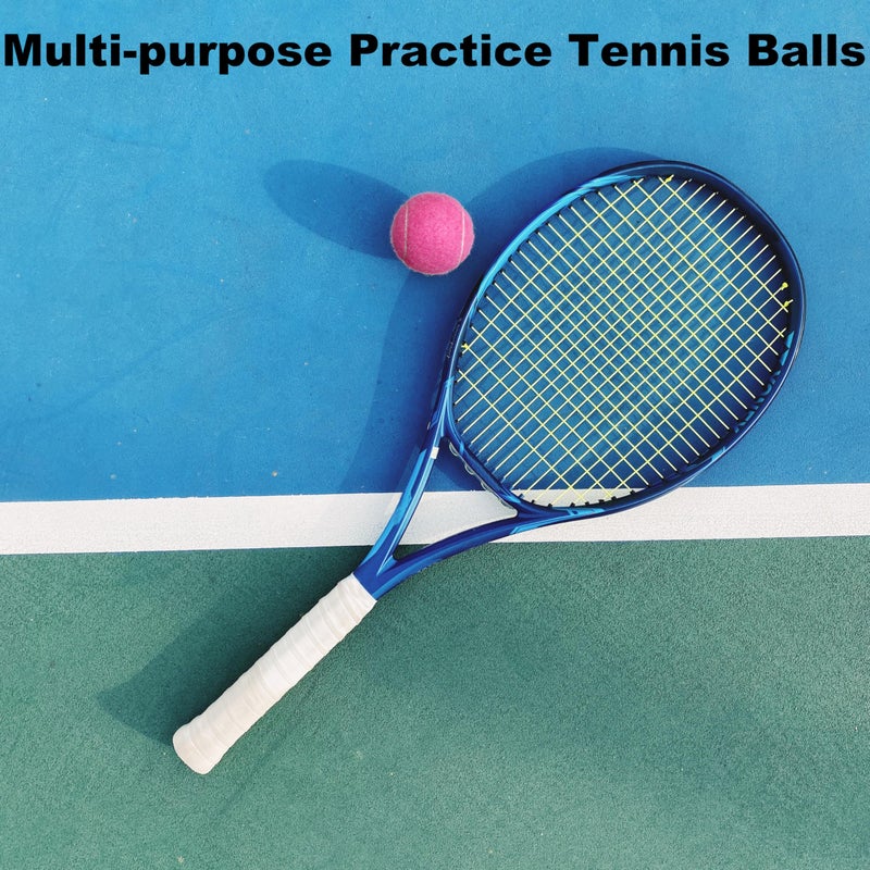 Hpwfhplf Tennis Balls  12 Packs Practice Tennis Balls For Beginner  Training Playing Tennis Balls For Dogs  Come With Mesh Carry Bag (Pink) - Image 4