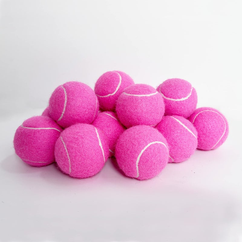 Hpwfhplf Tennis Balls  12 Packs Practice Tennis Balls For Beginner  Training Playing Tennis Balls For Dogs  Come With Mesh Carry Bag (Pink) - Image 3
