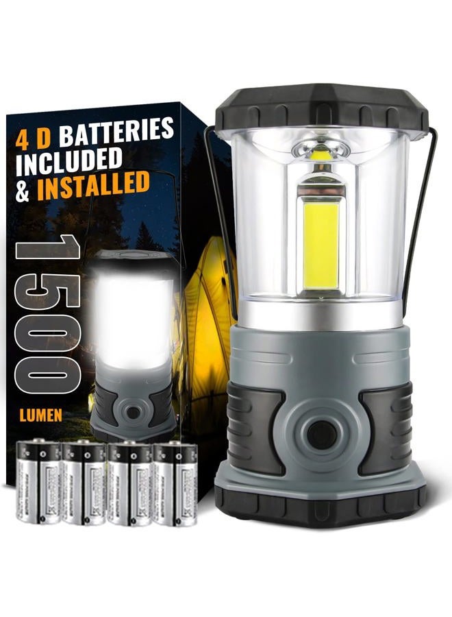 innofox Camping Lantern Battery Powered 1500 Lumen COB Camping Light 4D Batteries(Included) Perfect for Camp Hiking Emergency Kit - Image 1