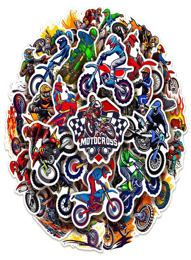 Cleverplay 100 Pack Dirt Bike Motorcycle Stickers, Motocross Bike Party Favors, Birthday Decorations - Image 1
