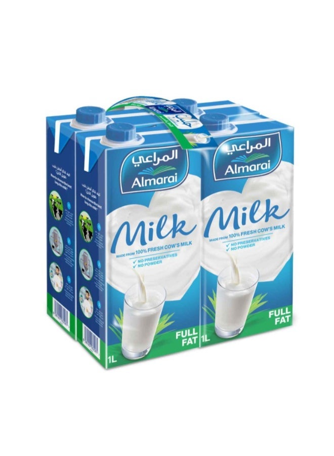 Almarai Long Life Milk Full Fat Plain 1Liters Pack of 4 - Image 2