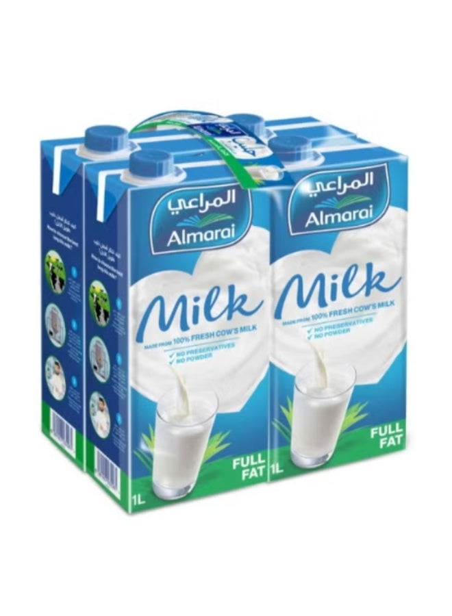 Almarai Long Life Milk Full Fat Plain 1Liters Pack of 4 - Image 3